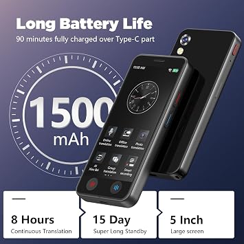 LivElect Language Translator Device, 5 inch Instant Translator No WiFi, AI Portable Translator, 139 Languages Two Way Real-Time Voice Translation, WiFi&Offline&Photo Translation for Travel Business