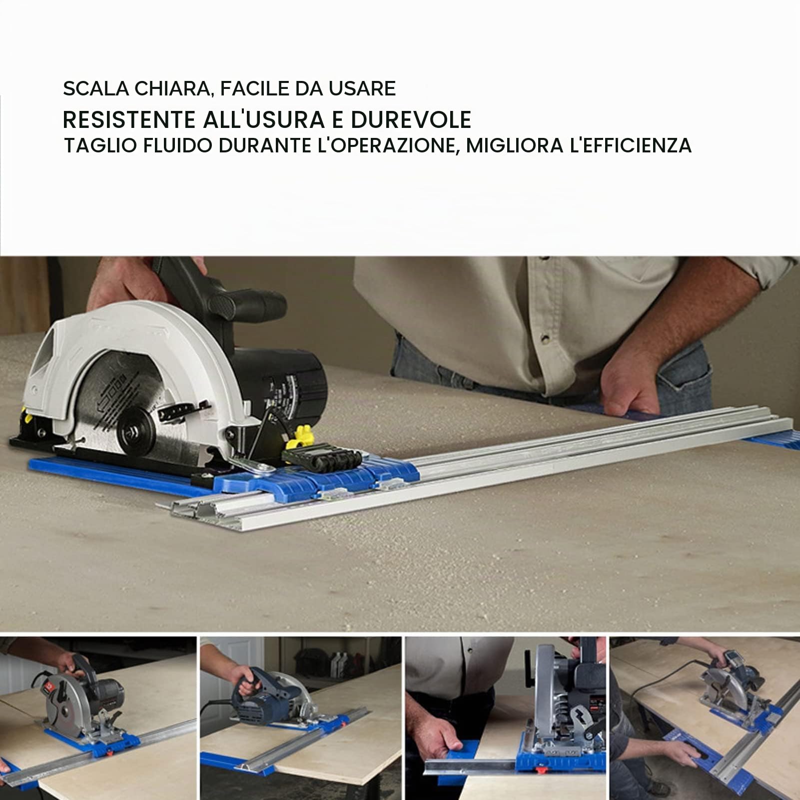 Binario di Guida per Fresa per la Lavorazione del Legno, Guida per Circolare Multifunzionale, Lega di Alluminio