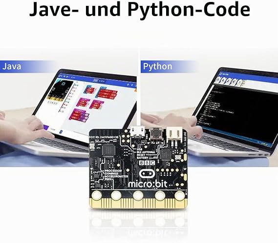 KEYESTUDIO BBC Micro:bit Basic Starter Kit mit Micro Bit V2.2 grafischer Programmierung integriertem Bluetooth-Kompass Bewegungserkennung LED-Display-Codierung für 14+ Teenager