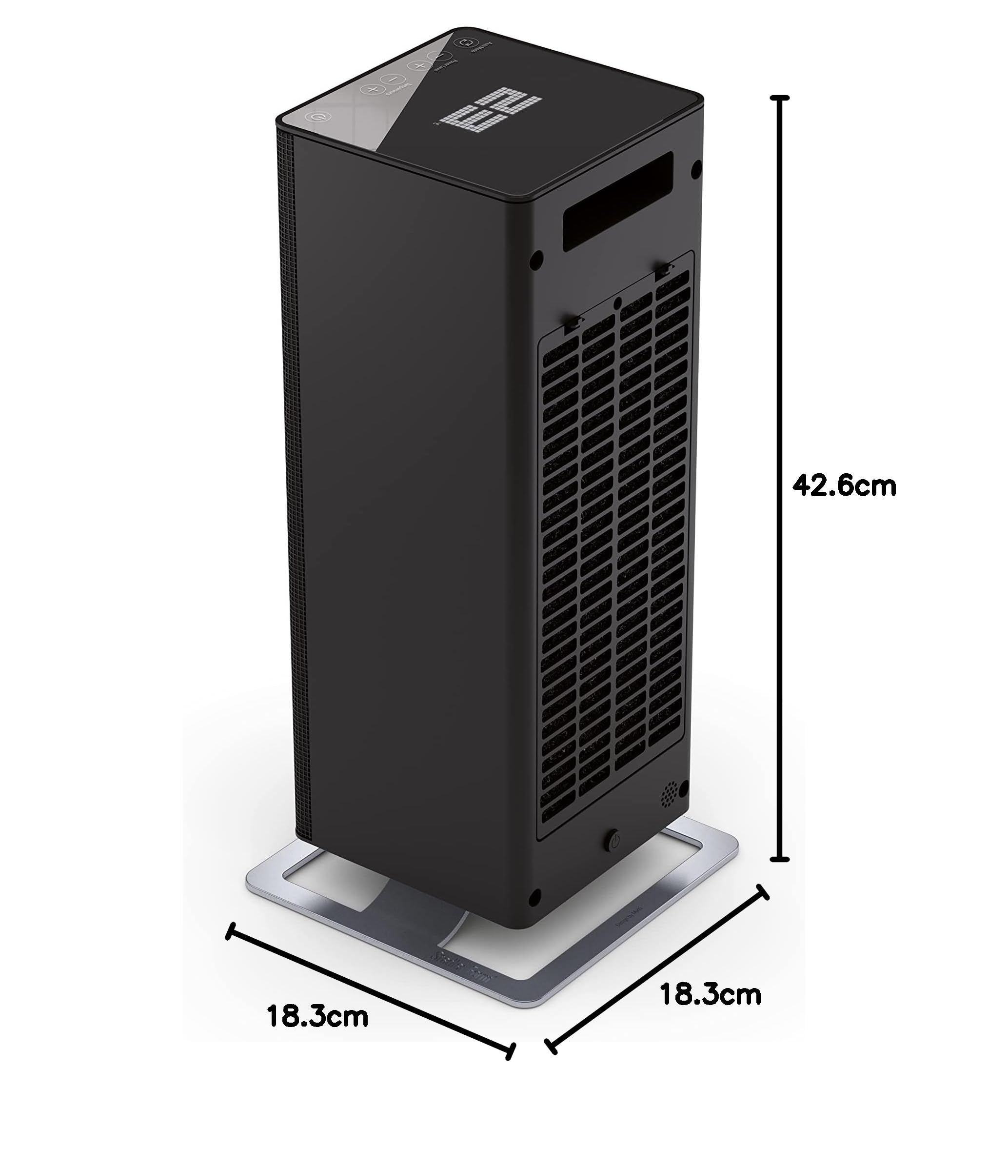 Stadler Form Anna big termowentylator z regulatorem temperatury, 8 stopni ogrzewania (300-2000 W), zabezpieczenie przed przewróceniem i trybem automatycznym, czarny, ABS