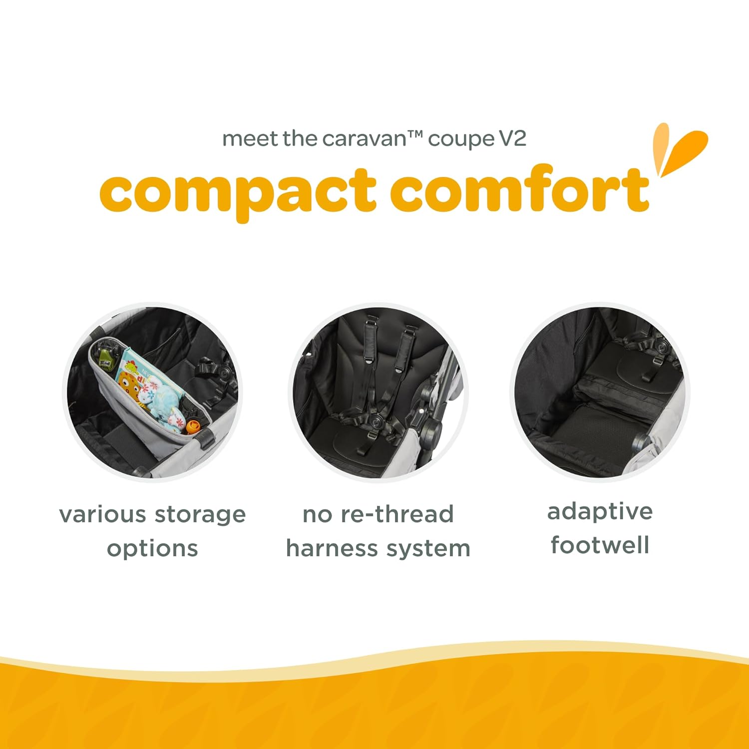 Larktale Caravan Coupe V2, Byron Black - Compact Stroller/Wagon for Kids & Babies - Seats up to Two with 147 lbs. Total Weight Capacity - Dual Sun Canopies, Reclining Seats - 2024 Version