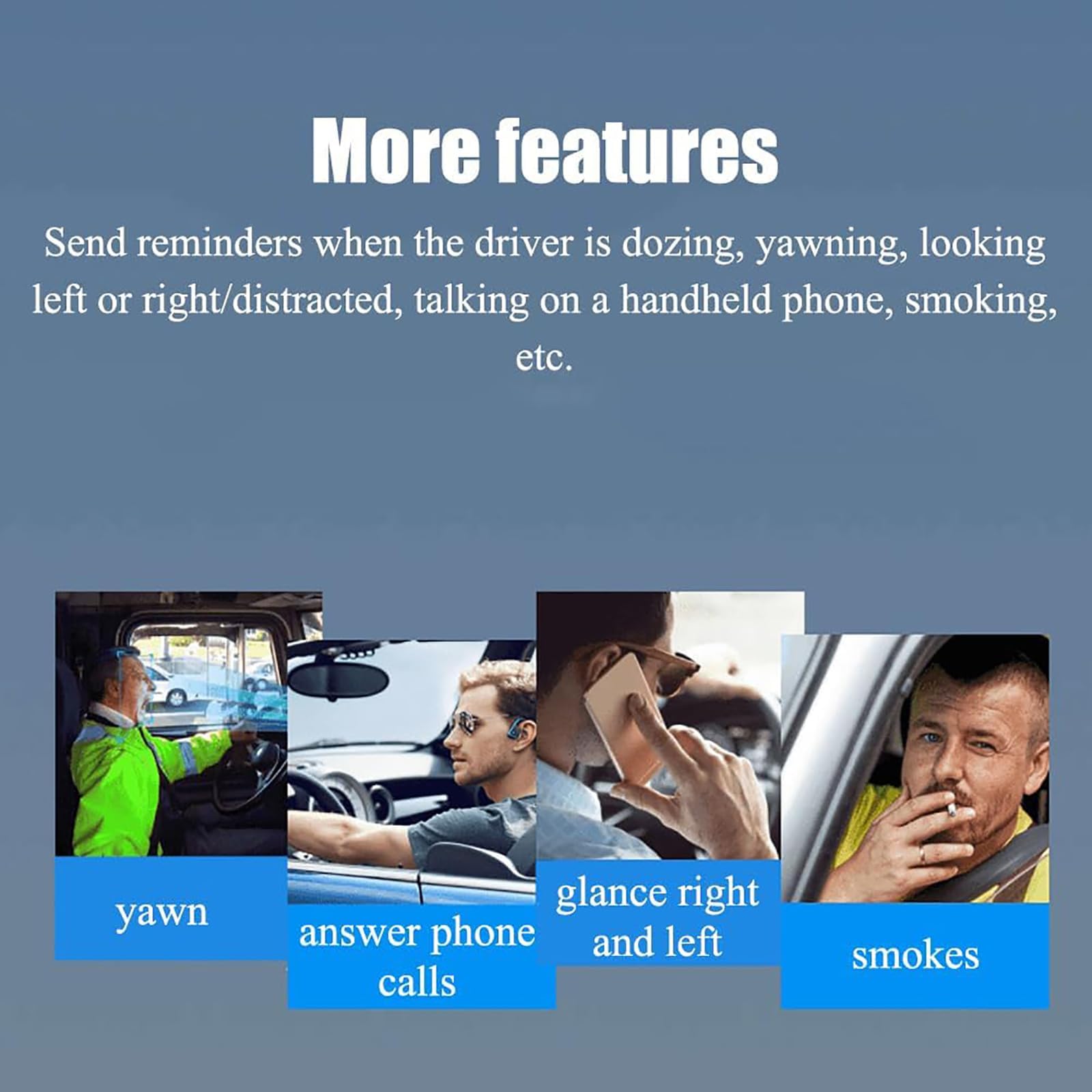 Dispositivo di allerta per affaticamento del Guidatore, Monitor Anti-Sonno, Cattura Informazioni sul Viso in Tempo Reale, per Viaggi a Lunga Distanza.