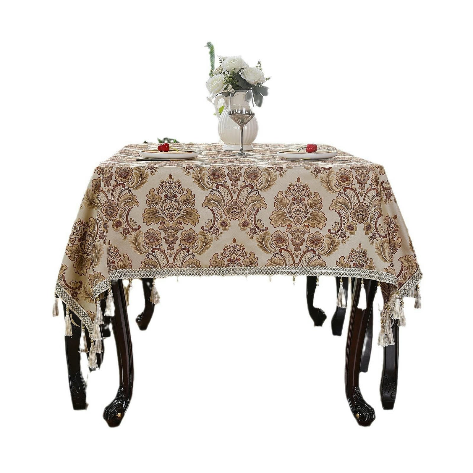 tovaglia per Uso Domestico, Antipolvere E Antimacchia, Ricamata-blu-150 * 250