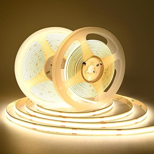 Miniatura 13 de Tira de luces LED COB con certificación UL, luces LED DC de 24 V, tiras de LED súper brillantes y flexibles, 16.4 pies, 4000 K, blanco natural, CRI