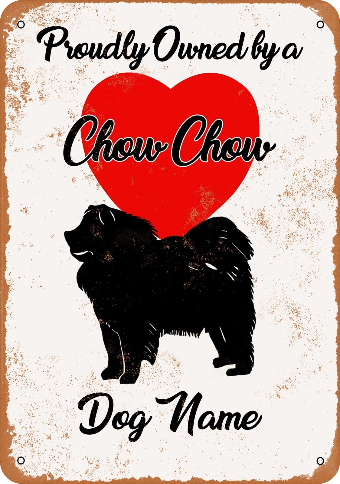 Miaomansenstore Metal Sign - Custom Dog Name - Chow Chow - Vintage Look Home Decor