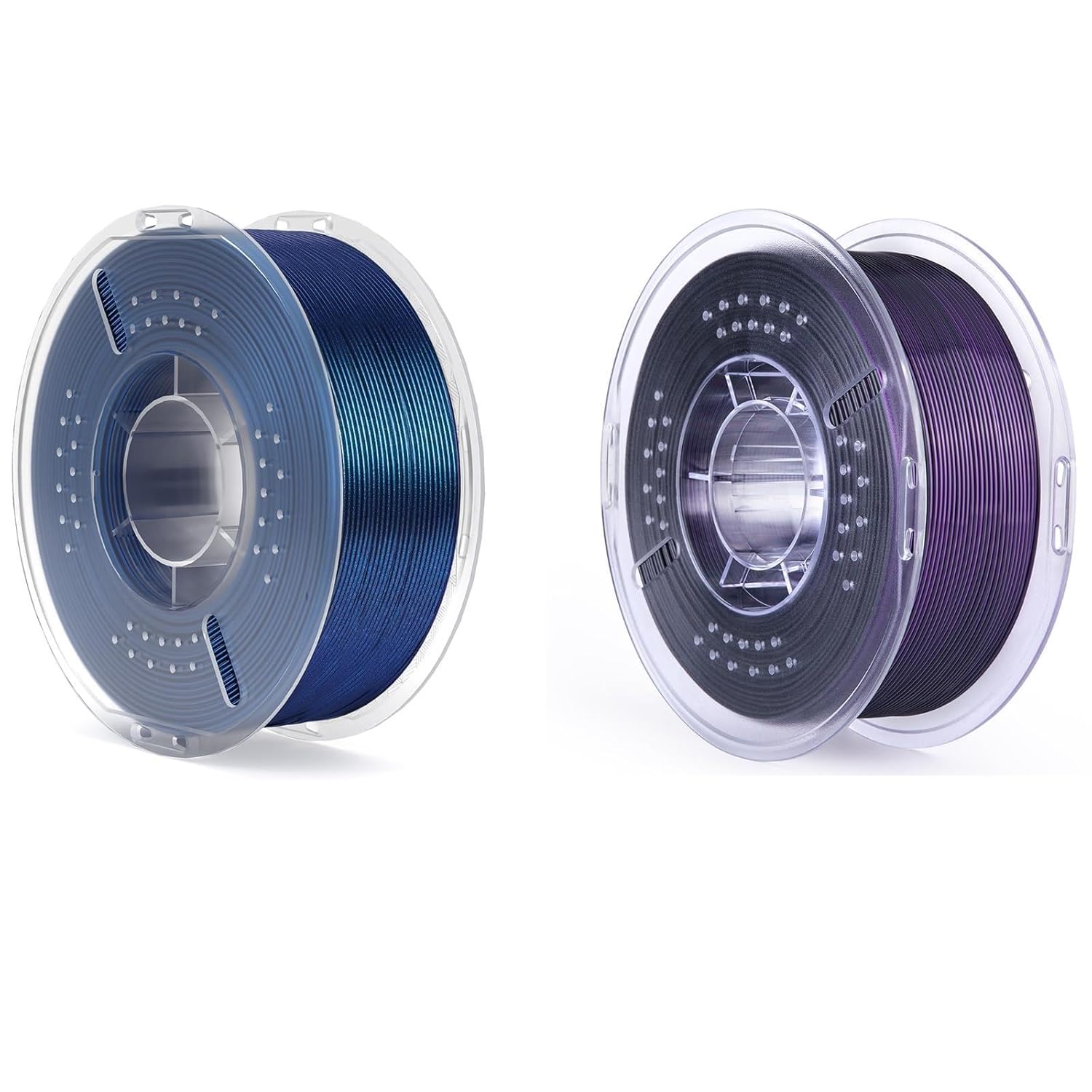 PLA Filament Galaxy Peacock Blue 1KG & Silk PLA Filament Dual Color Black Purple 1KG