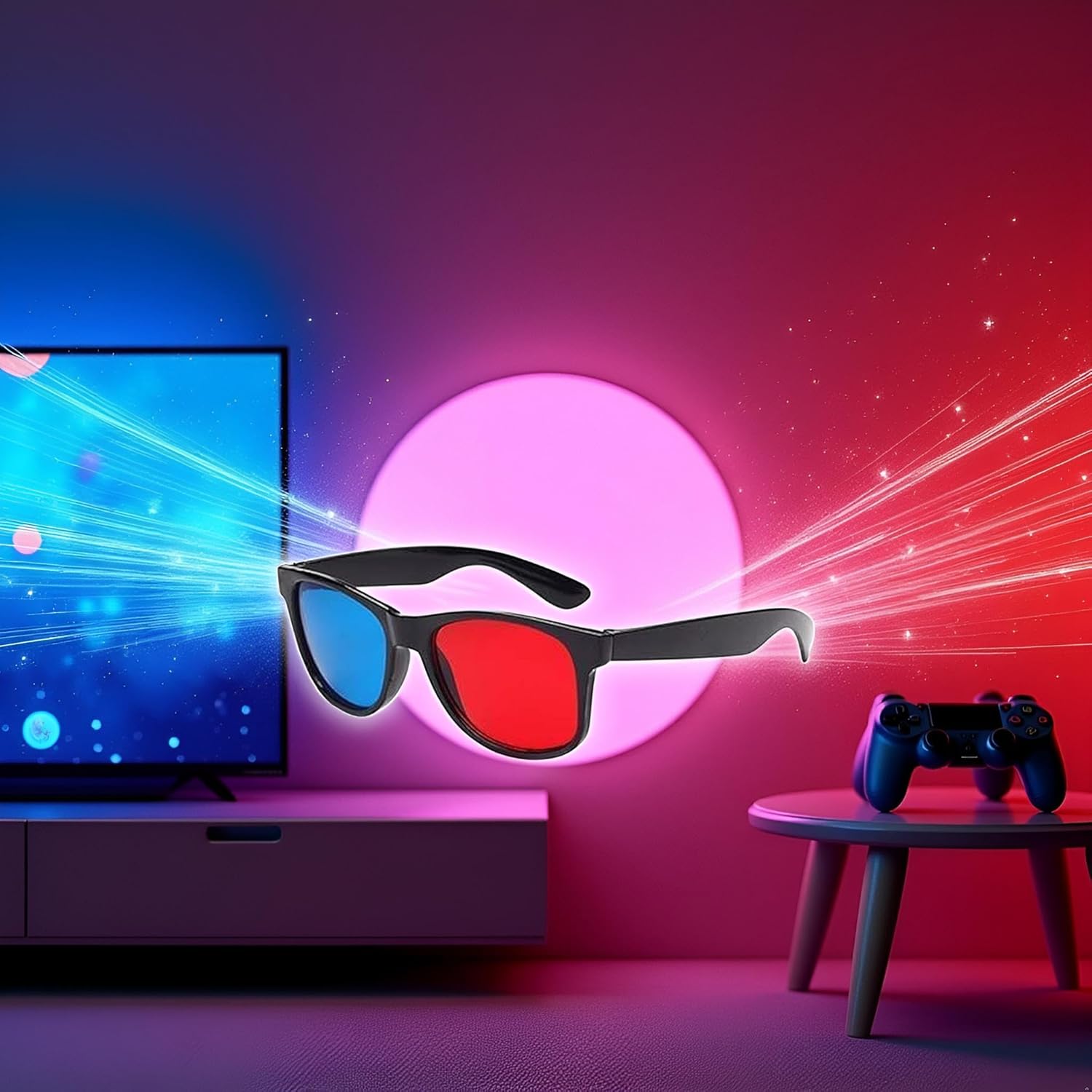 Red and Blue 3D Glasses,3D Viewing...