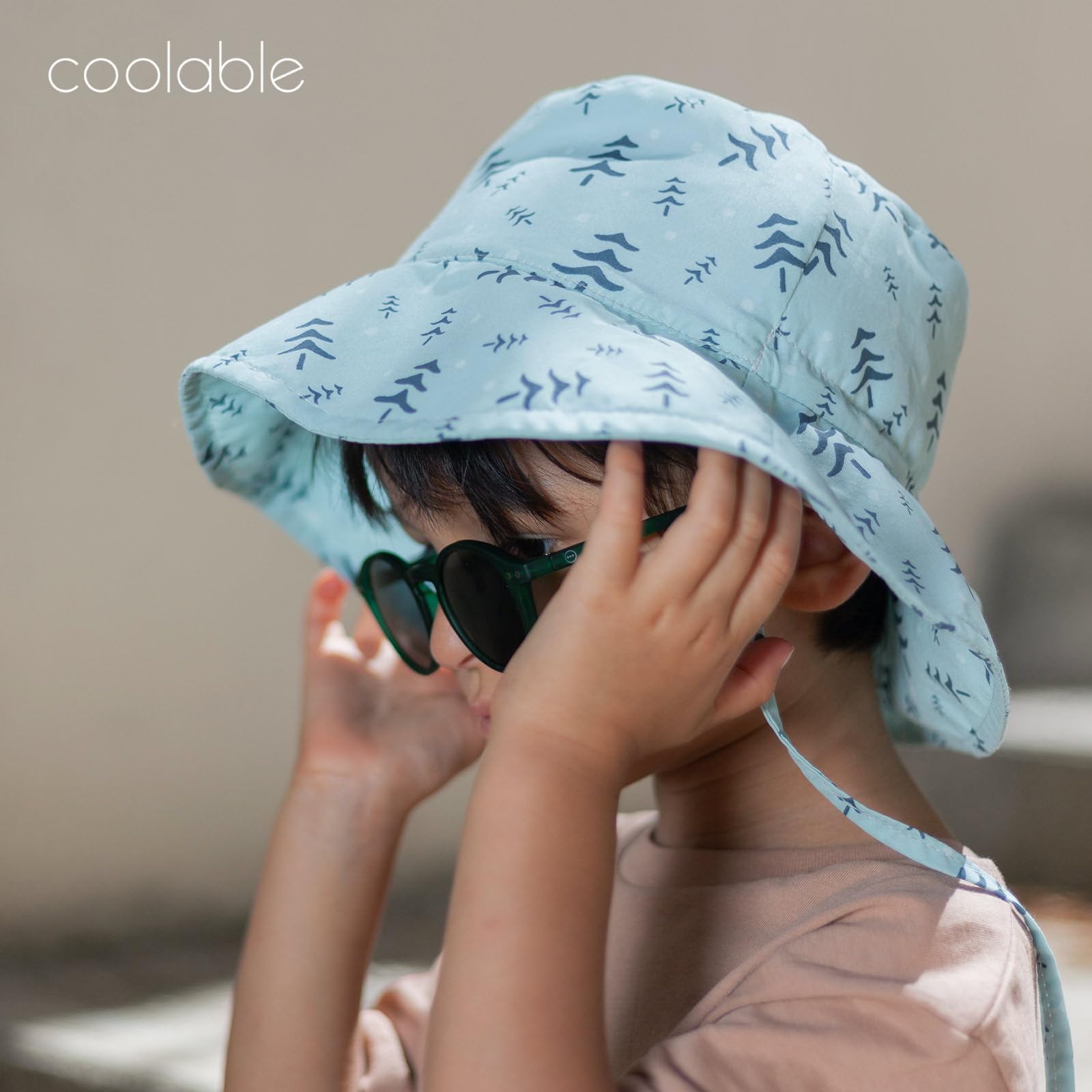 coolable Cappello da Sole per Bambini Pieghevole e Regolabile, Cappello a Secchiello Estivo con Ampio Bordo, Protezione UV UPF 50+ per Neonati e Bambini