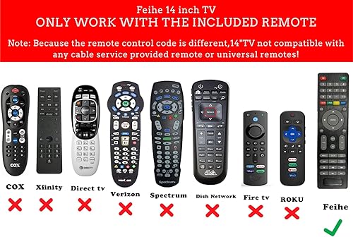 Miniatura 5 de Feihe Televisor pequeño de 14 pulgadas, TV de cocina HD con sintonizador ATSC, HDMIUSBVGA, soporte integrado y control remoto, adecuado para RV,