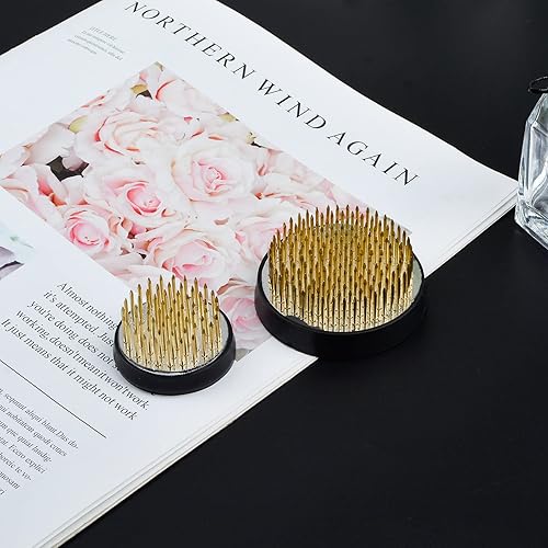 Miniatura 5 de WANDIC Rana de flores, 2 soportes redondos para flores, bases para arreglos florales, rana para arreglos florales, arte para decoración del hogar,