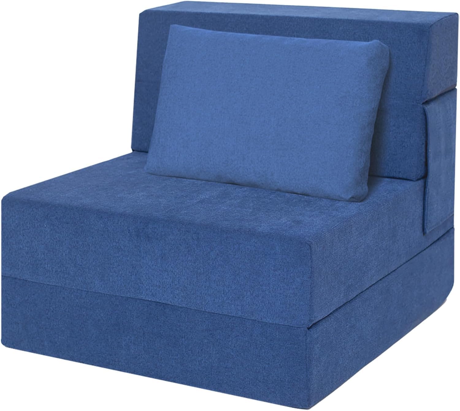 Garvee Faltbare Gästematratze 183x71x15cm Navyblau - 4-Fach Klappbare Klappmatratze mit Cord-Bezug - Platzsparendes Schlafsofa & Gästebett - Faltmatratze für Erwachsene & Kinder im Gästezimmer