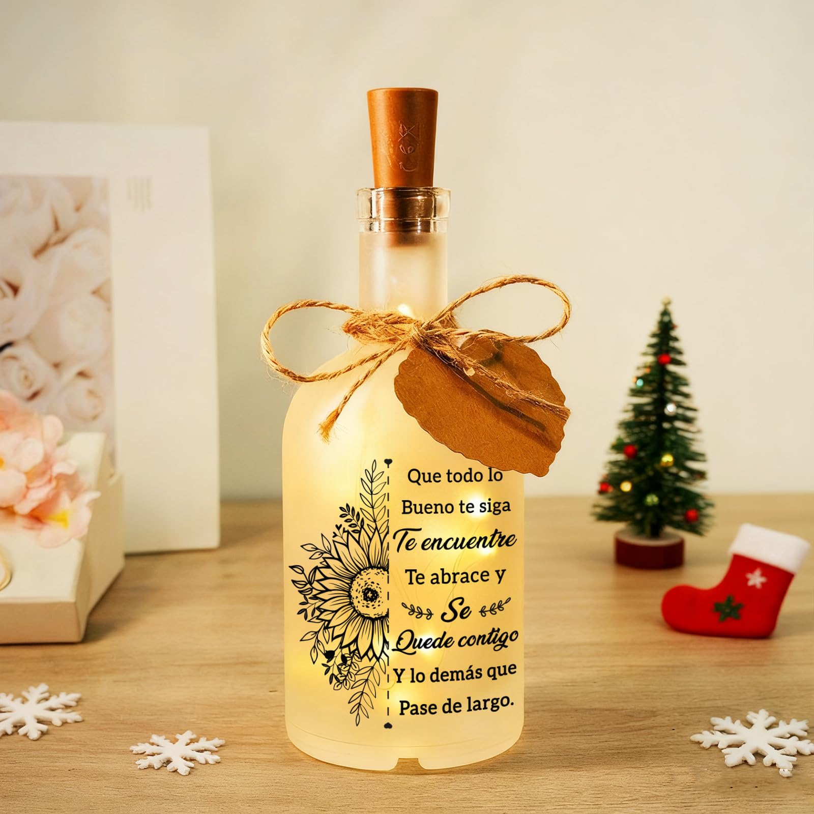 Vetbuosa Regalos Navidad Originales para Mujer, Lámpara de Botella, Regalo de Reyes Mujer Cumpleaños, Regalo Amiga, Mama, Hermana