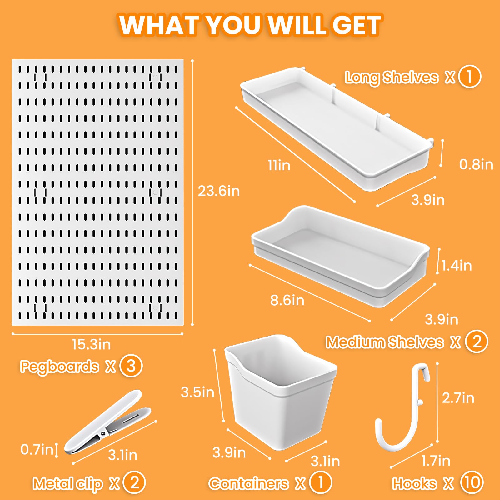 Peakora Wooden Rectangular Pegboard Combination Wall Organizer Kit Wood Colored Modular Display Pegboard Panel Kits Diy Hanging Peg Board Panel Home - View #2