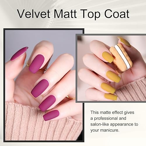 Miniatura 5 de CANNI Esmalte de uñas de gel mate 0.3 fl oz de larga duración, gel UV LED, acabado mate para arte de uñas en casa o salón de belleza