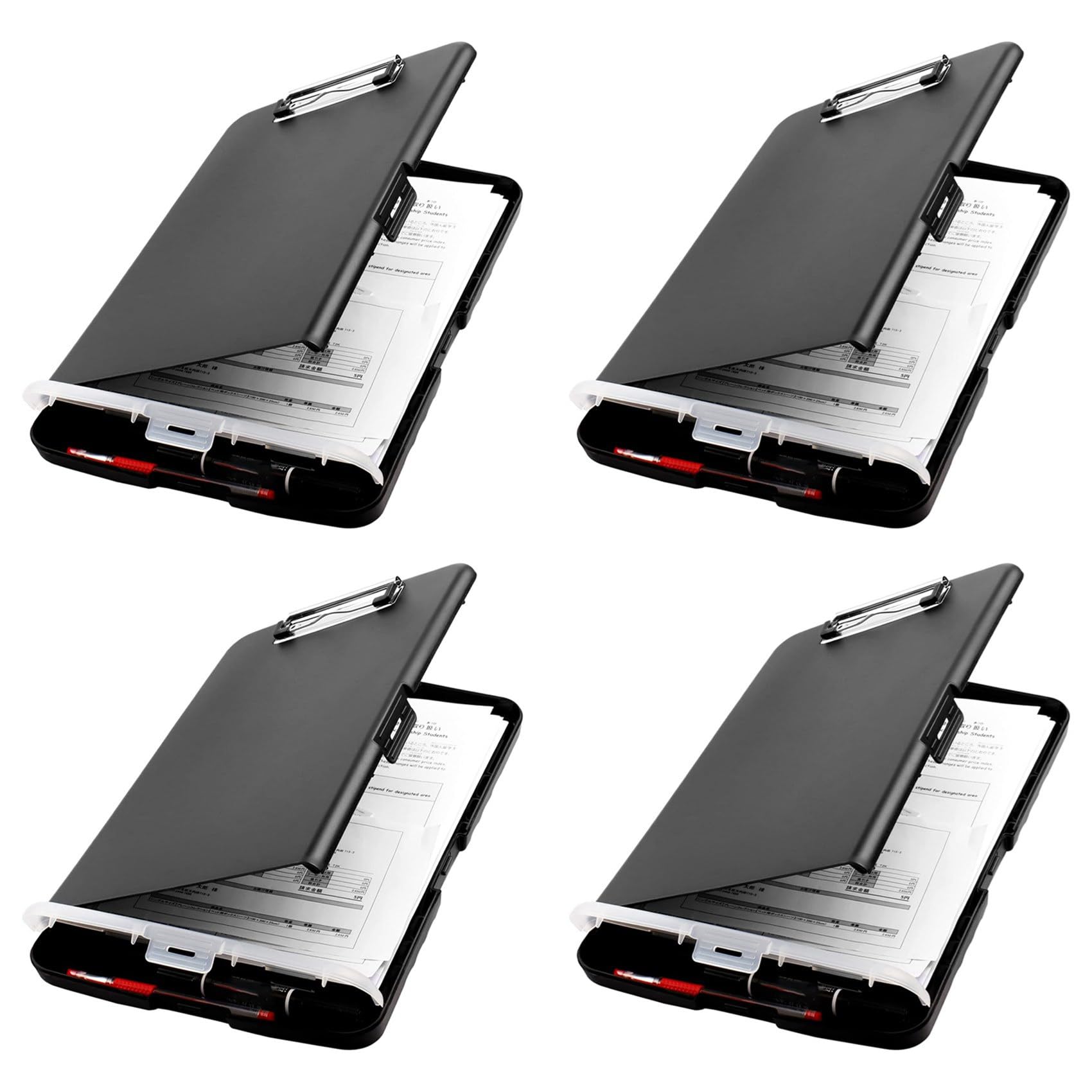 Presse-papiers plastique pliable avec rangement bloc-notes A4 - 6