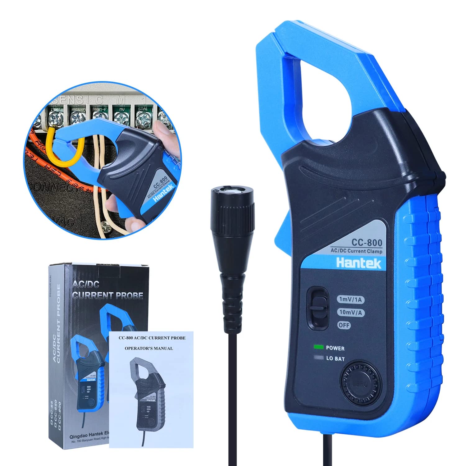 oscilloscope Probe AC/DC Current Clamp probe Hantek CC-65 CC-650 CC-800 20KHz/400Hz Bandwidth 1mV/10mA 65A/650A/800A with BNC plug(CC-65)