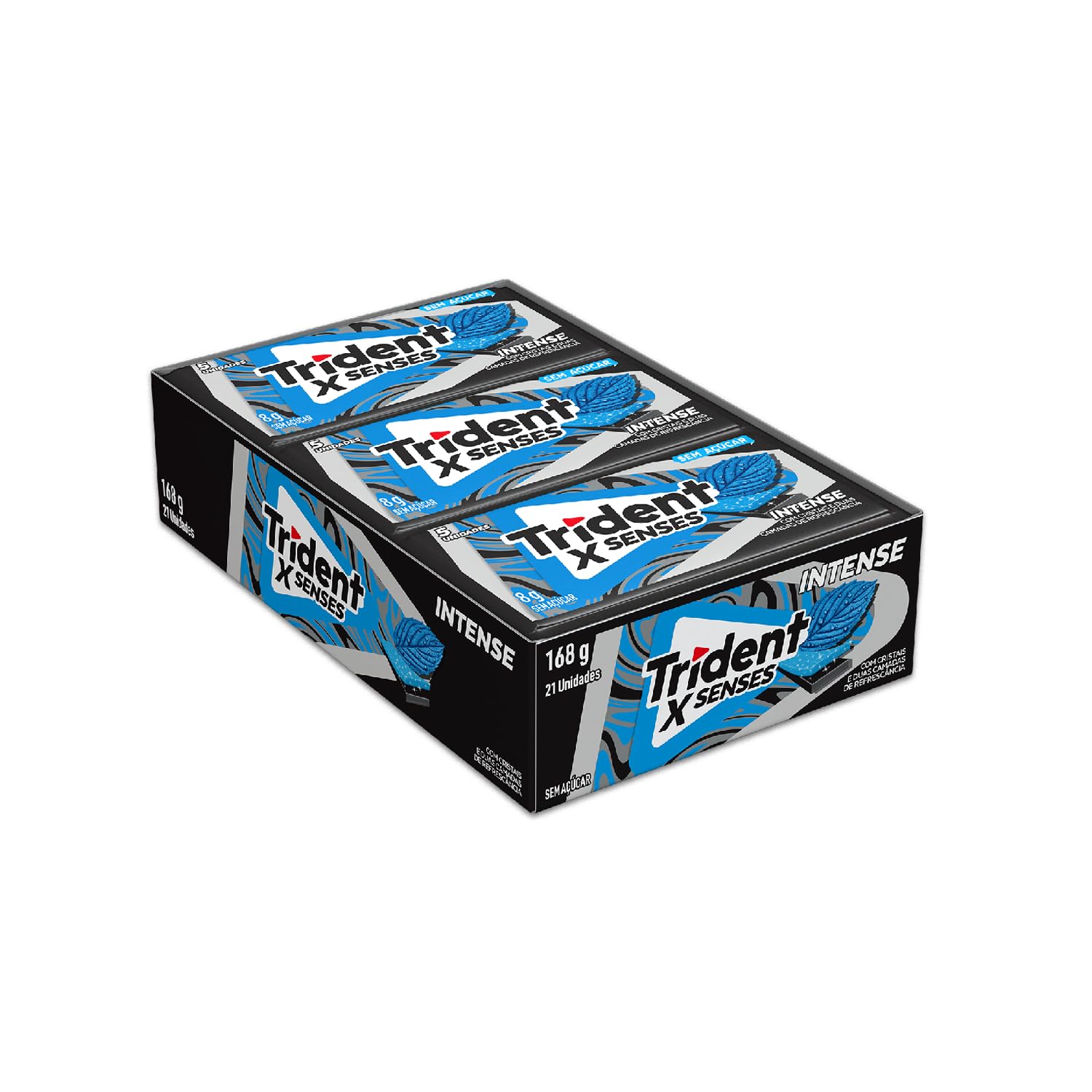 Chiclete Trident XSenses Intense Sem Açúcar - Caixa com 21 unid
