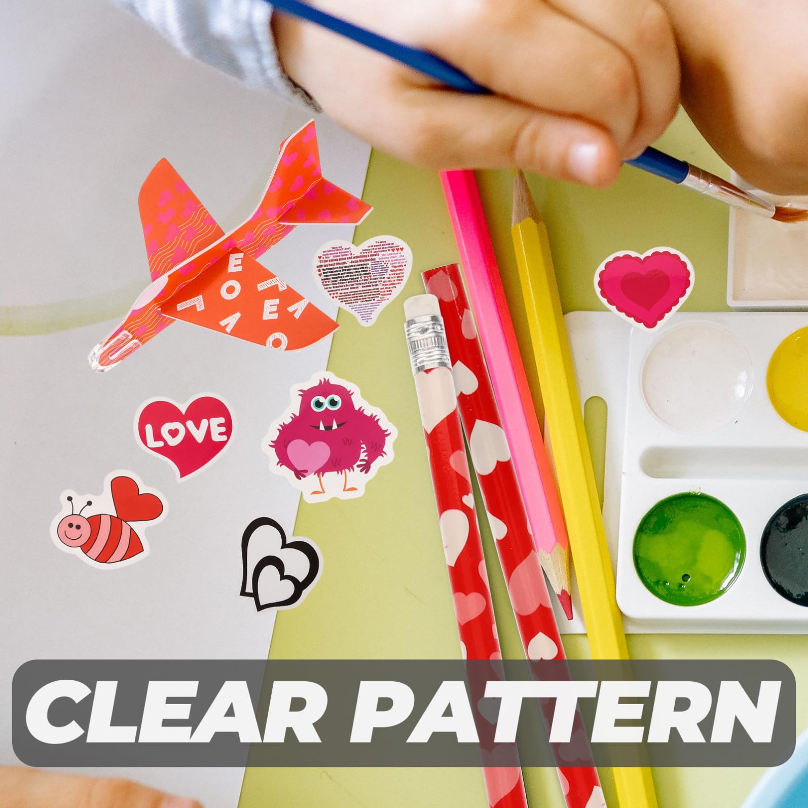 ibasenice 4juegos Papelería para Niño Niña De San Valentín Accesorios para Intercambio Clase Diseño Innovador y Seguro para Fiestas y Escolares Pack De Elementos Dulces
