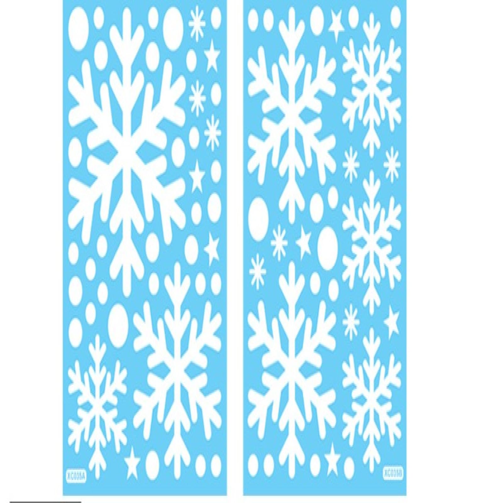 Ladlebroom Xc037 Large Snowflake Christmas Decoration Snowflake Stickers, Santa Claus, Elk, Snowman Static Stickers, Merry Christmas Window Stickers