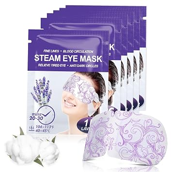 TOPOINT Steam Eye Mask, Self Heating Sleep Mask, Comfortable Warming Eye Mask, Disposable Heated Eye Mask, Relieve Eye Fatigue