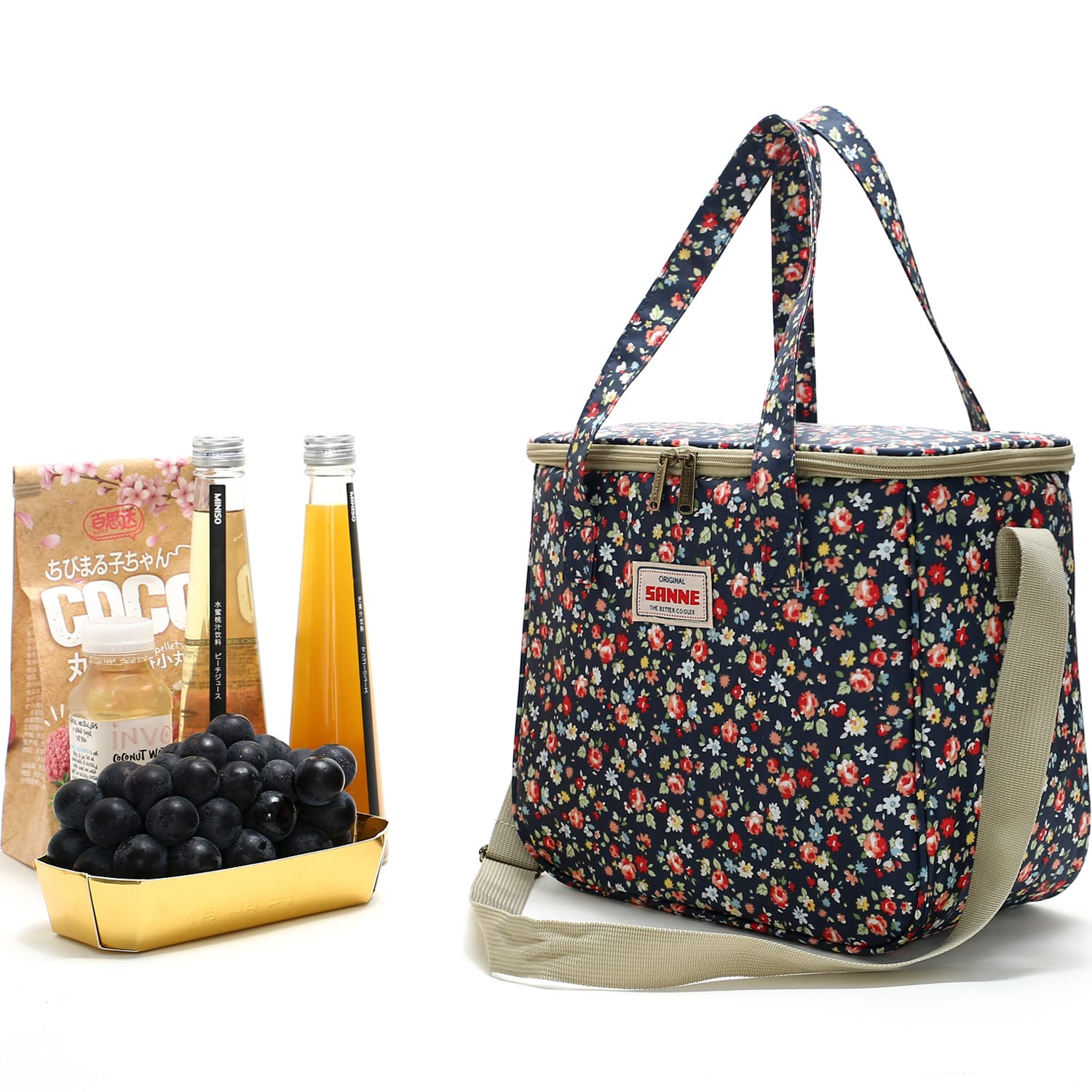 Borsa termica riutilizzabile per donne e ragazze, borsa termica per il pranzo con tracolla regolabile, graziosa borsa termica per scuola/spiaggia/escursionismo/picnic/allenamento, motivo