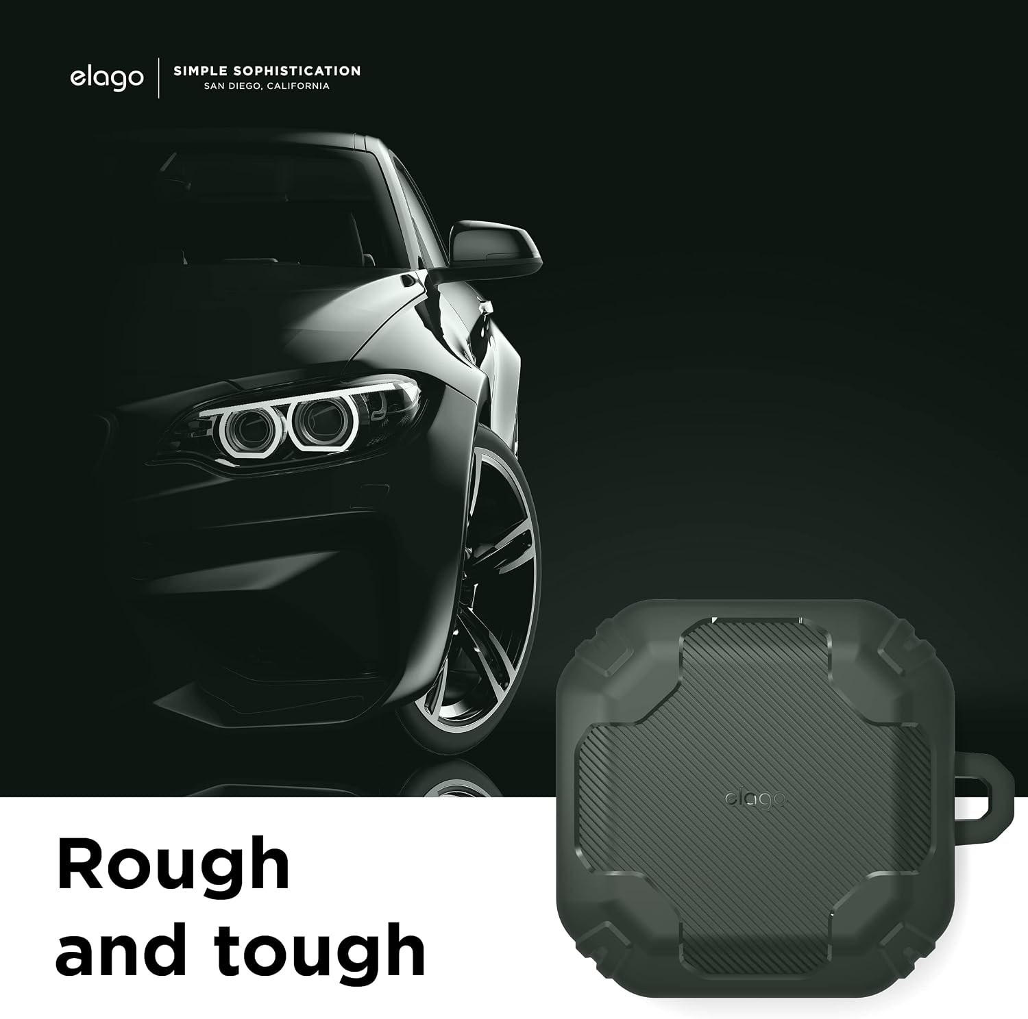 elago Armor Case Compatible with Samsung Galaxy Buds 2 Pro Case (2022) / Galaxy Buds 2 Case (2021) / Galaxy Buds Pro Case (2021) / Galaxy Buds Live Case (2020) [US Patent Registered] [Dark Green]