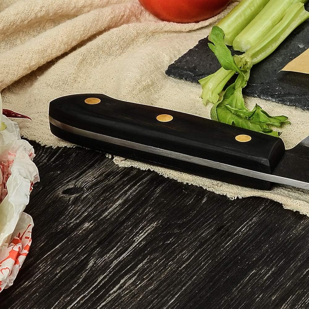 MAYiT Meat Cleaver Knife, Chef Knife Stainless Steel Full Tang 8 Inch Japanese Chef's Knives Kitchen Slicing Meat Cleaver Slaughter Knife Cooking Tool