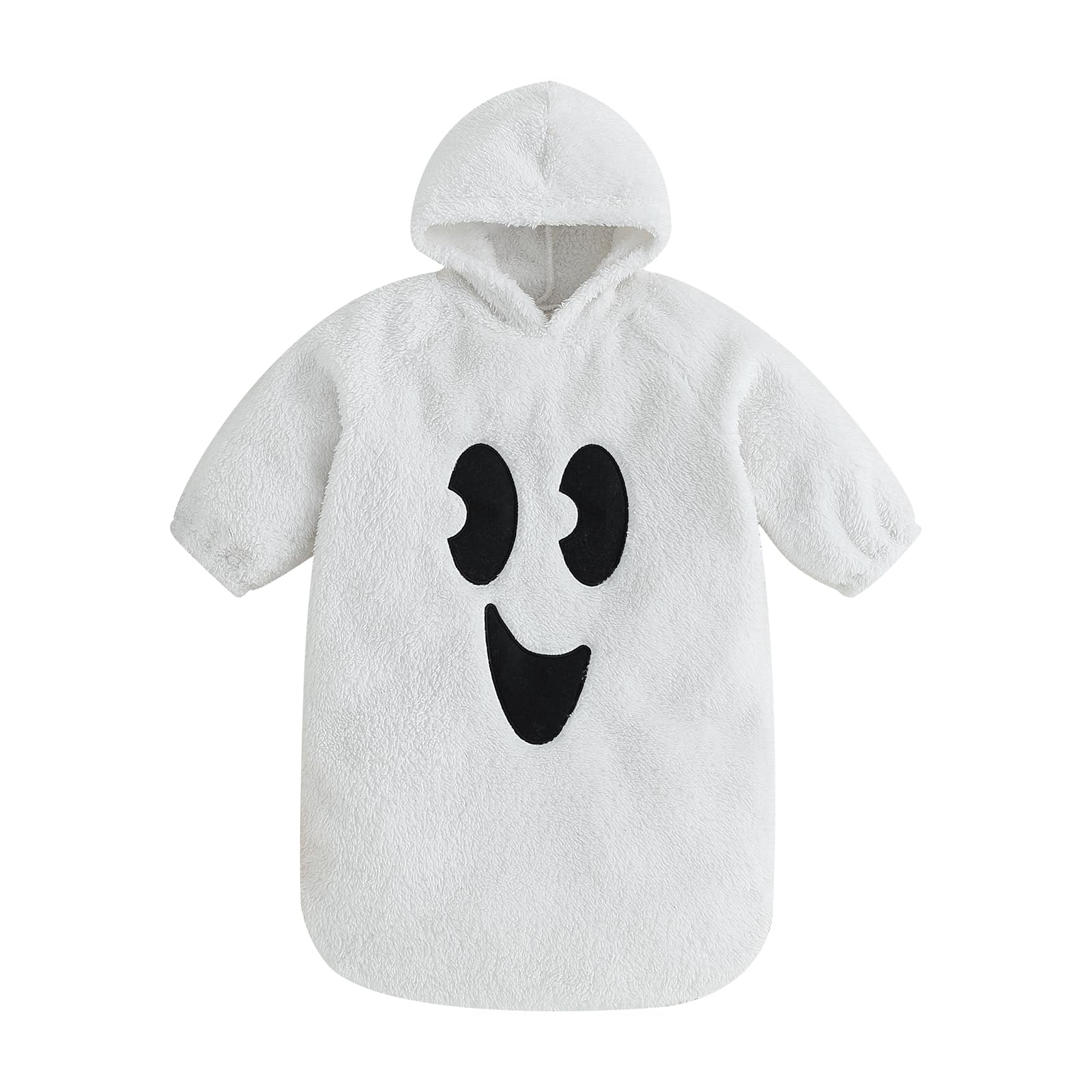 ASPJNOYNewborn Baby Halloween Outfits Zip Up Fall Playsuit Fuzzy Hooded  Pumpkin Romper Long Sleeve Ghost Onesy Jumpsuit