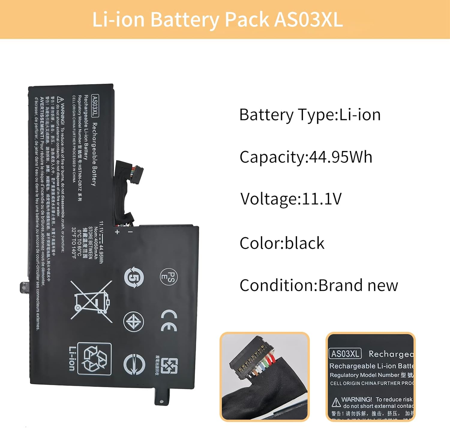 AS03XL Laptop Battery Replacement for Hp Chromebook 11 G5 EE TPN-Q151 Serie Notebook ASO3XL HSTNN-IB7W 918669-855 918669-855 918340-1C1 484170-001