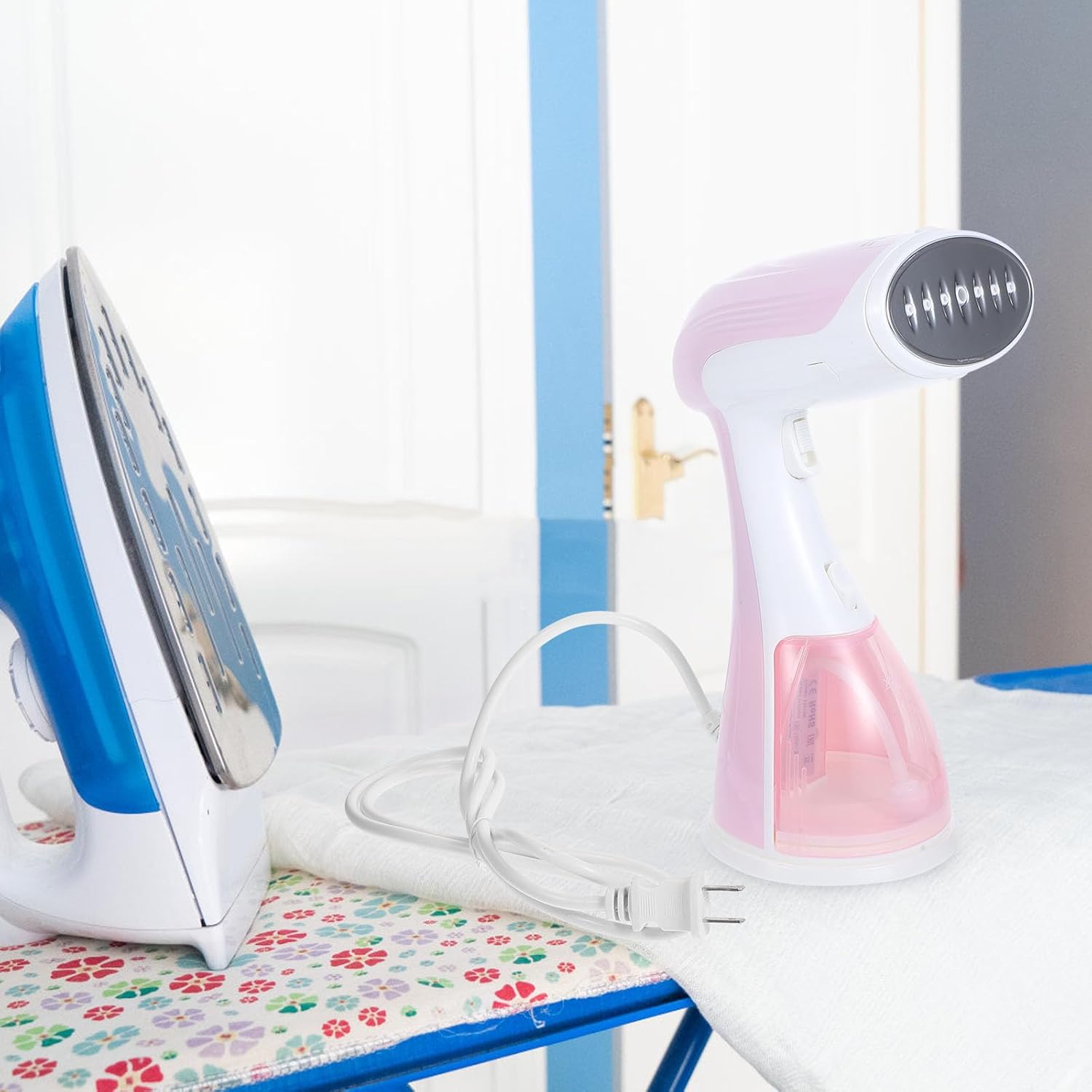 BESPORTBLE Portable Travel Steam Iron Handheld Wrinkle Remover for Clothes Curtains with Stainless Steel ABS Design and Large Water Tank for Home Hotel Outdoor Use North America Plug