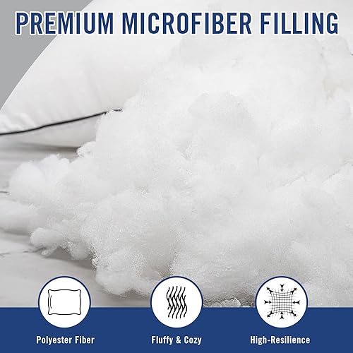 Miniatura 5 de Almohadas de cama de tamaño estándar para dormir, 4 unidades, almohadas de hotel de lujo, cómodas y de apoyo, lavables a máquina, adecuadas para