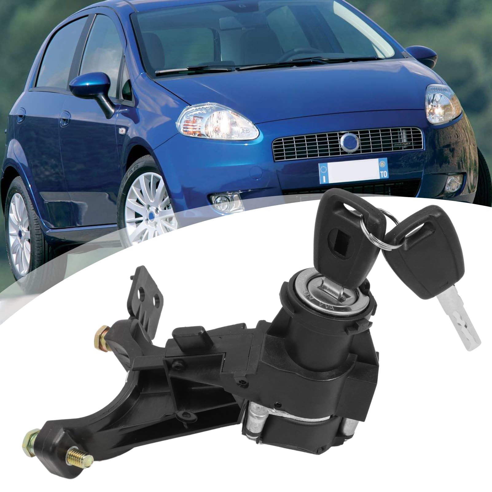 Bloccasterzo blocco per Fiat Punto 3 2012-2024,Doblo 2 2010-2024,Grande Punto 2005-2024 con cilindretto avviamento 51865543 51928526
