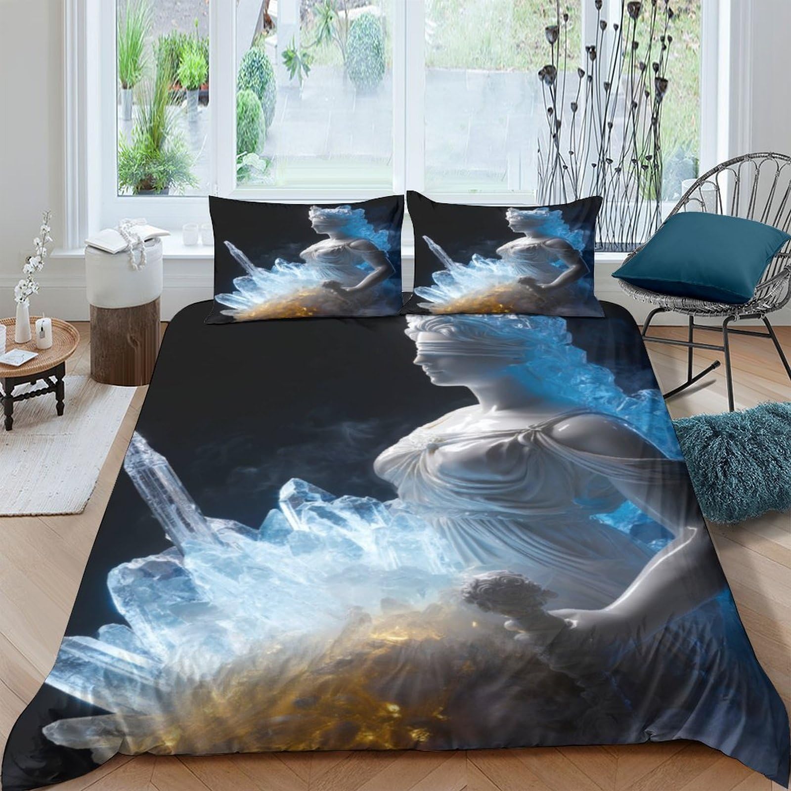 Ctjqhvkz Style-10 3D Printed Ballerina Art Fitted Sheet Microfiber Soft Breathable Blue Yellow Bed Sheet For Bedroom Dorm Decor Single（135X200cm）
