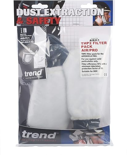 Miniatura 6 de Trend Filtros de aire de repuesto (paquete de 2) para el protector facial Trend Airshield Pro (AIRPRO), filtros de filtración de máscara de polvo