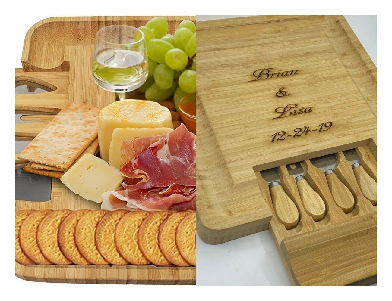 Large Cutting Cheese Charcuterie Board Wooden Tray 13