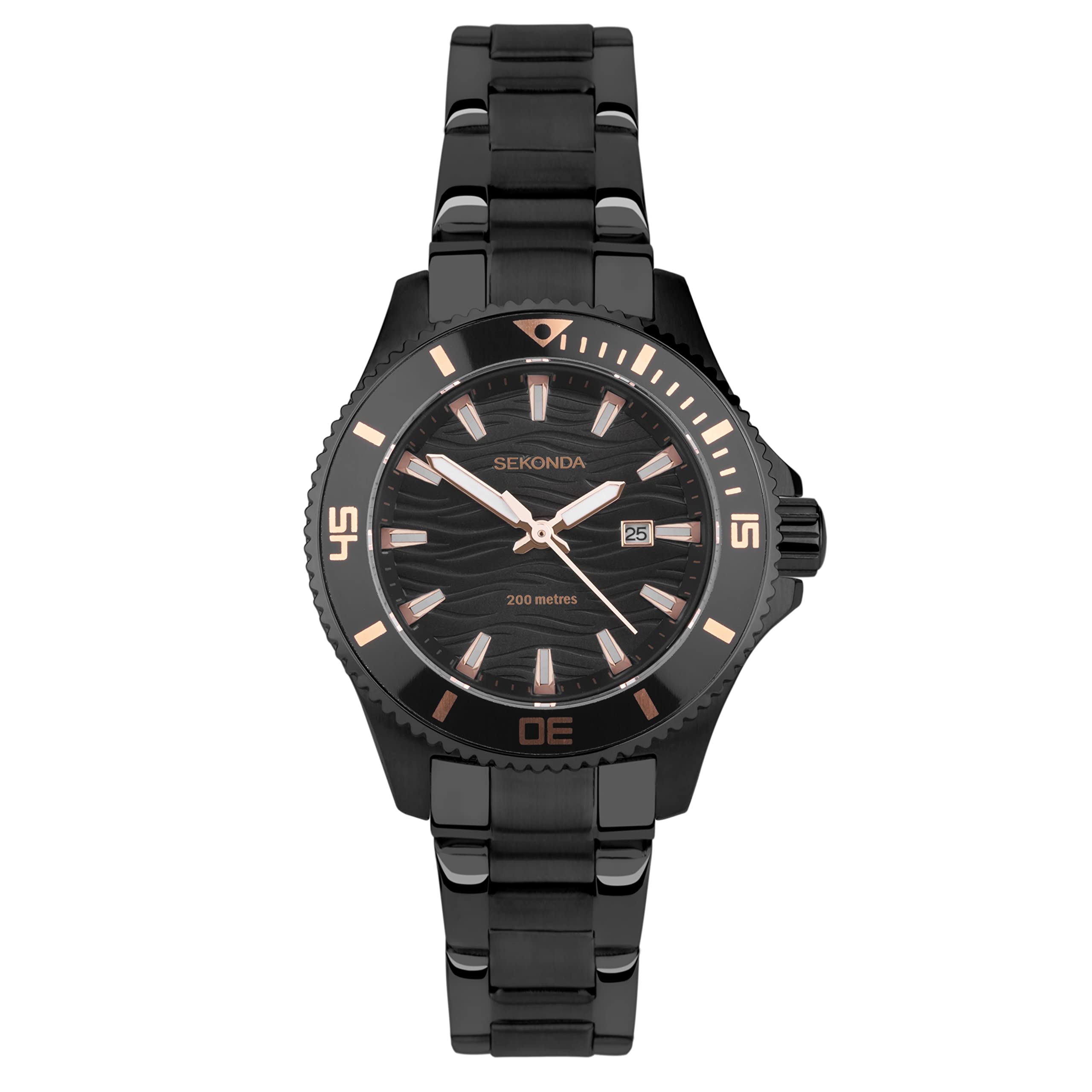 Sekonda Pacific Wave Womens Analogue Watch 34mm Black