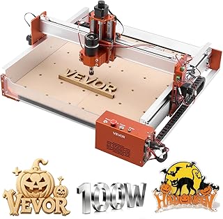 VEVOR CNC Router Machine, 100W Spindle, 3-Axis Wood Engraving Milling Machine, with 15.75 x 15.75 x 3.74 in Working Area, Linear Rail, Aluminum Alloy Structure, for Wood Acrylic Carving Cutting