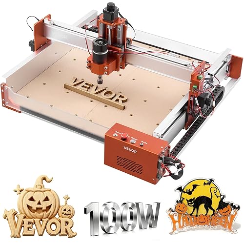 VEVOR CNC Router Machine, 100W Spindle, 3-Axis Wood Engraving Milling Machine, with 15.75 x 15.75 x 3.74 in Working Area, Linear Rail, Aluminum Alloy Structure, for Wood Acrylic Carving Cutting
