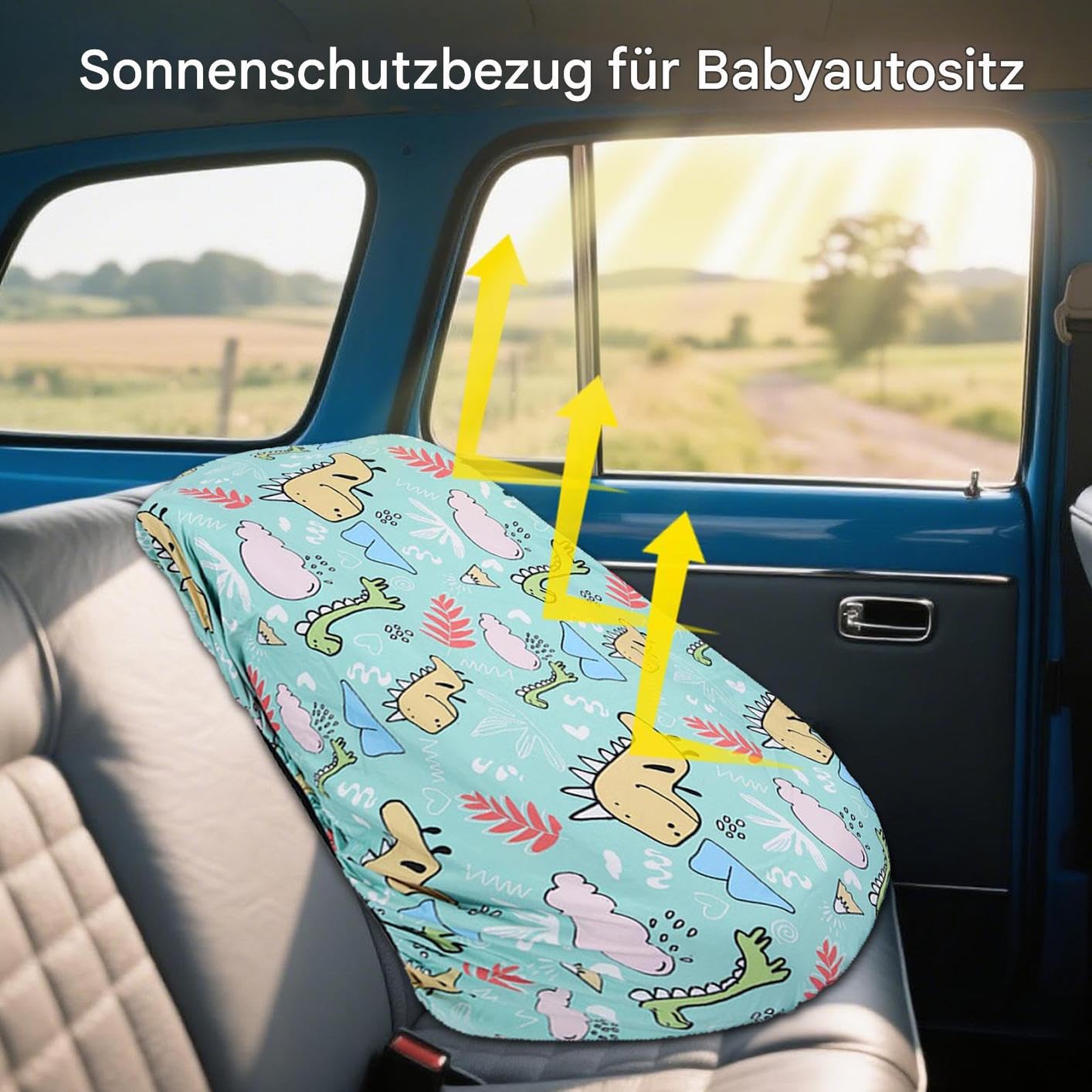 Generisch Cubierta de protección solar para asiento de coche, cubierta de seguridad para bebé, parasol refrescante con protección UV para viajes de bebé en verano