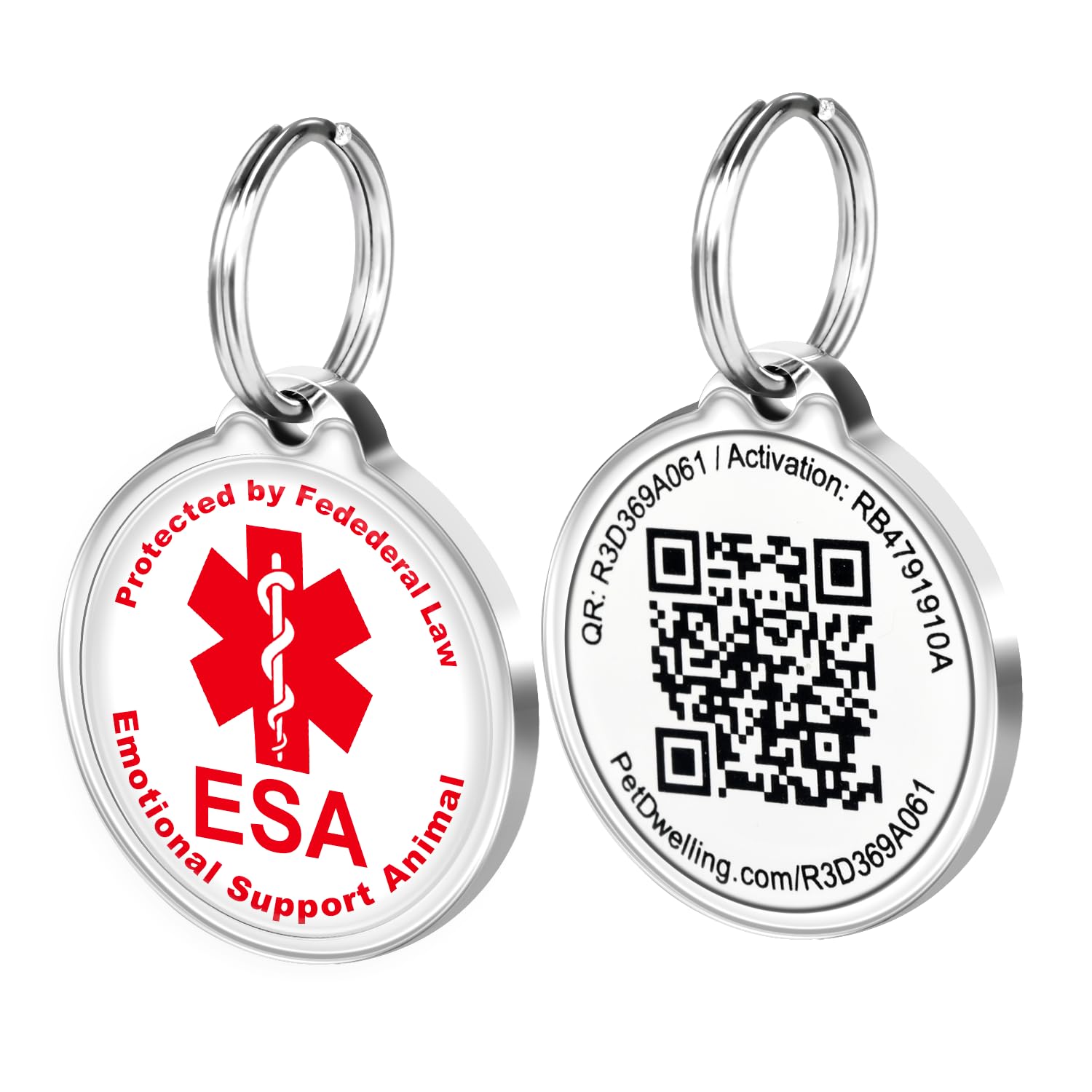 Pet Dwelling Advanced ESA Id White Qr Code Tag Links to Free Online Profile W/Photo Id/Medical Info/Scanned GPS Location-image-33