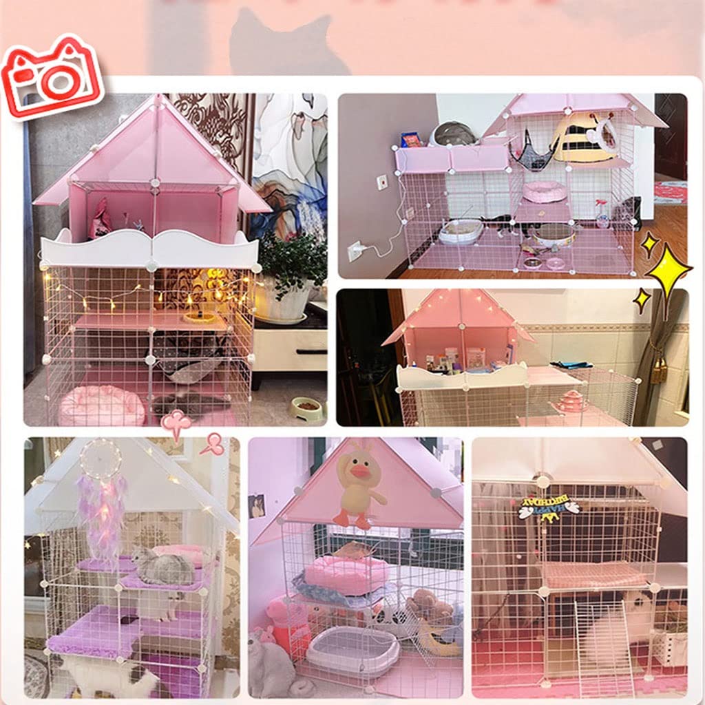 Okap Klatka dla kota Ogrodzenie dla kota Odpinany drut Kryty Domek dla majsterkowiczów Duży trening Idealny dla 1-2 kotów (Rozmiar: 111 x 75 x 146 cm) Ciepły jak zawsze