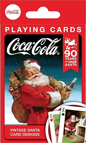 MasterPieces Naipes de Papá Noel vintage con licencia oficial de Coca Cola, baraja de 54 cartas para adultos disponible en Yaxa Colombia