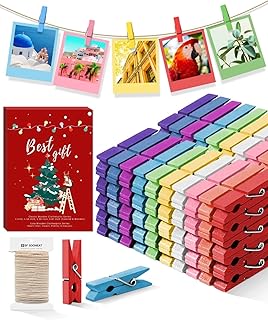 27 Photo Frame Wall Ideas To Make Every Memory Shine 180 Mini Clothes Pins for Photo, Small Colored Clothespins 100 Pack Wooden R...