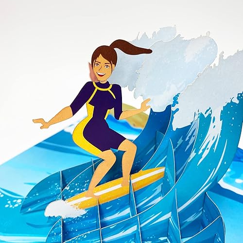 Miniatura 6 de Tarjeta de cumpleaños emergente para surfistas (niña)  Surf, océano, feliz cumpleaños, simplemente porque sí, días especiales, jubilación,