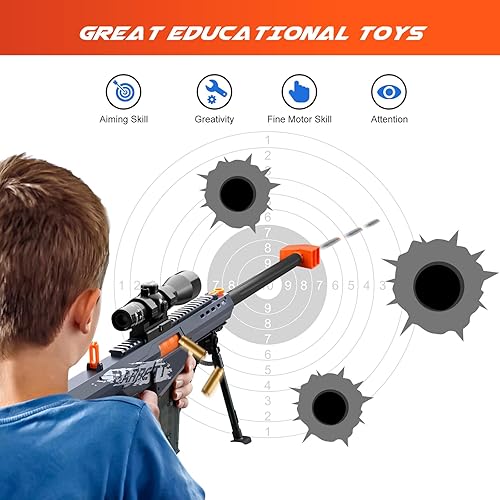 Miniatura 5 de Bsyzyani Pistola de juguete de bala suave, pistola de pellets de espuma de dardos, escopeta de expulsión de conchas, regalos geniales para niños de