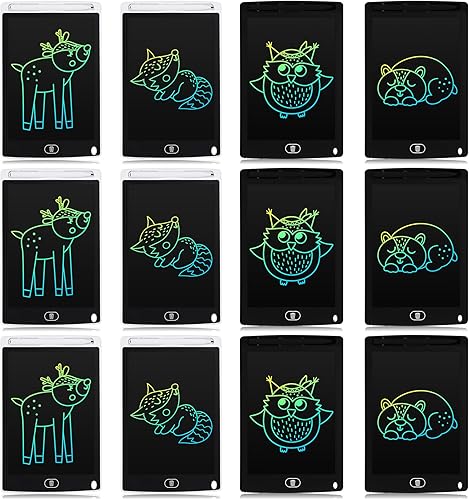 Copkim 12 tabletas de escritura LCD para niños, tablero de dibujo colorido de 8.5 pulgadas, bloc de dibujo electrónico para niños pequeños, juguetes