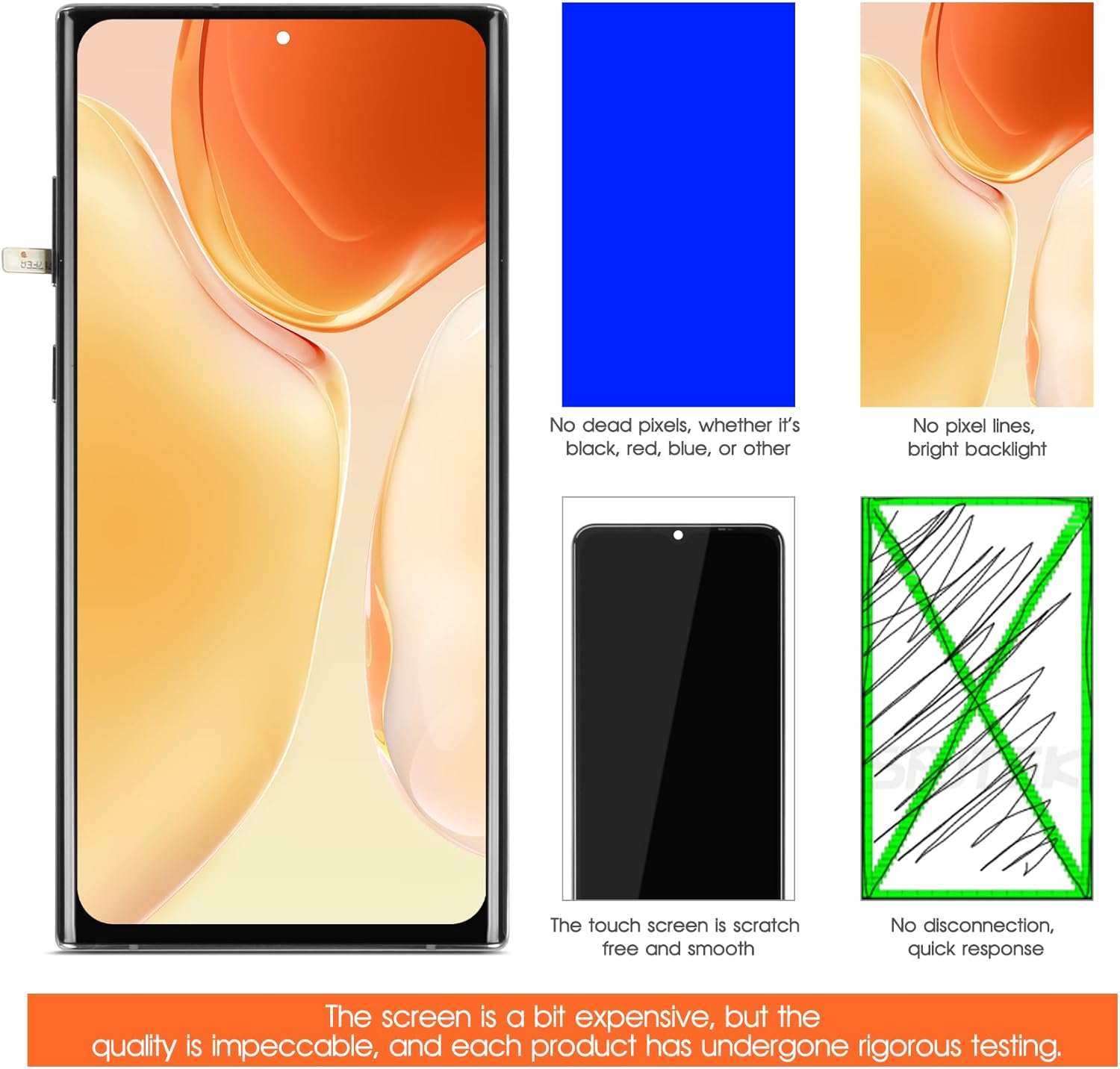 OLED for Samsung Galaxy Note 10 Plus Screen Replacement for Samung Note 10 Plus LCD Display Touch SM-N975F SM-N975U LCD Digitizer Touch Assembly with Frame(Support Fingerprint) (Silver)