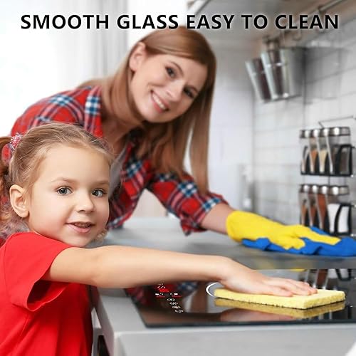 Miniatura 7 de Cocina eléctrica de 12 pulgadas, 2 quemadores, doble quemador de 2000 W, empotrada y encimera, estufa de enchufe de 110 V para cocina, RV con