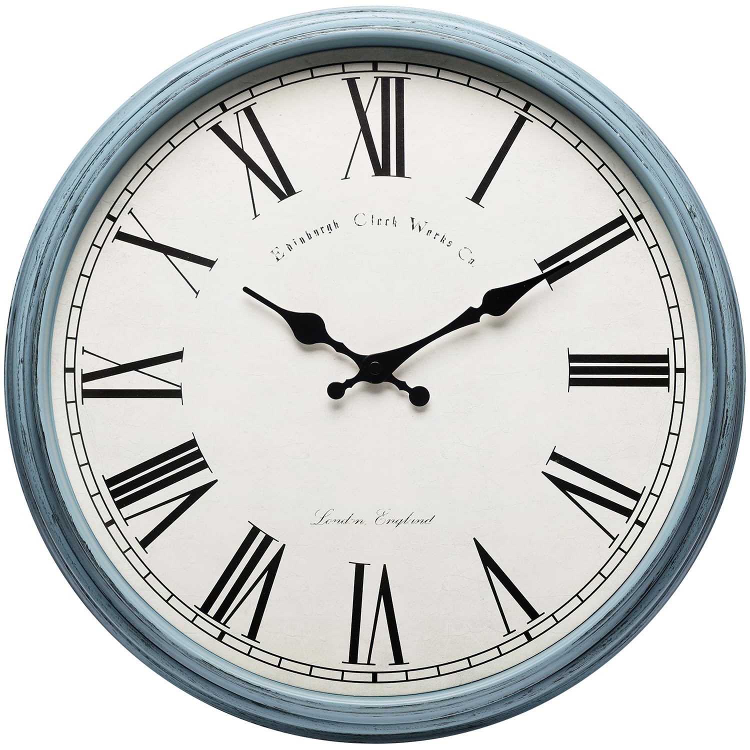 NUOVOCircular Wall Clock Classic Traditional Design Retro Blue Large Size Wall Clock Roman Digital Living Room Wall Clocks Office Clock