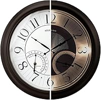 Vista 1 de Reloj iluminado de 18 pulgadas para interior/exterior con sensor inteligente y luz nocturna, impermeable, reloj de pared grande con termómetro e